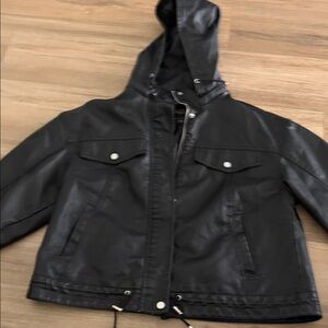 Woman Black Hooded Jacket